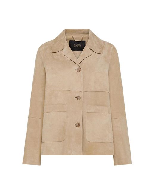 Leather Jackets di Seventy in Natural