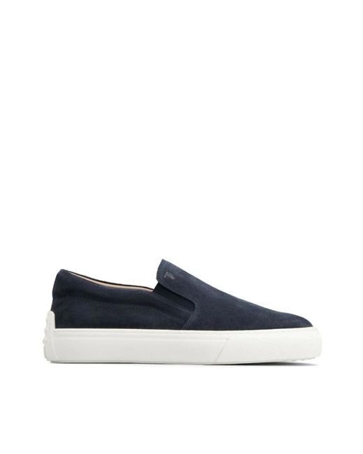 Tod's Blue Suede Slip-on Loafers for men