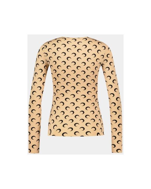 MARINE SERRE Natural Long Sleeve Tops
