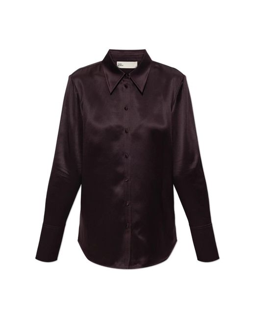Tory Burch Overhemden ,Paars ,Leer Silk Shirt in het Blue
