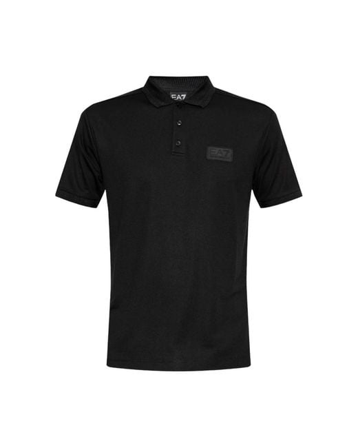 EA7 Button Logo Polo in Black für Herren