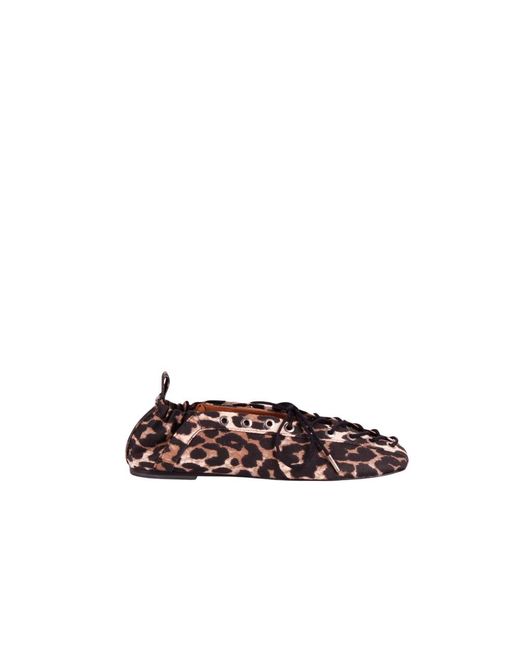 Ganni Brown Laced Shoes