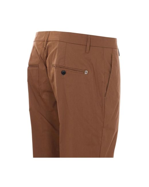 Dondup Brown Cropped Trousers for men