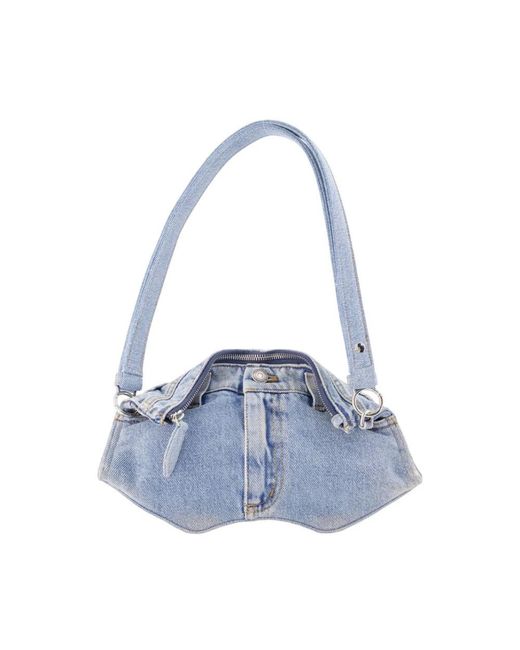 McQueen Blue Shoulder Bags