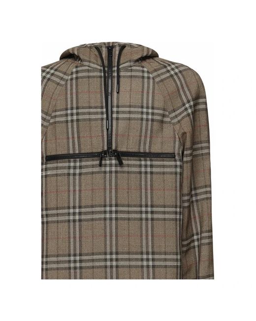 Burberry Jassen ,Veelkleurig ,Brush Zip Jas Met Trekkoord Capuchon in het Green voor heren