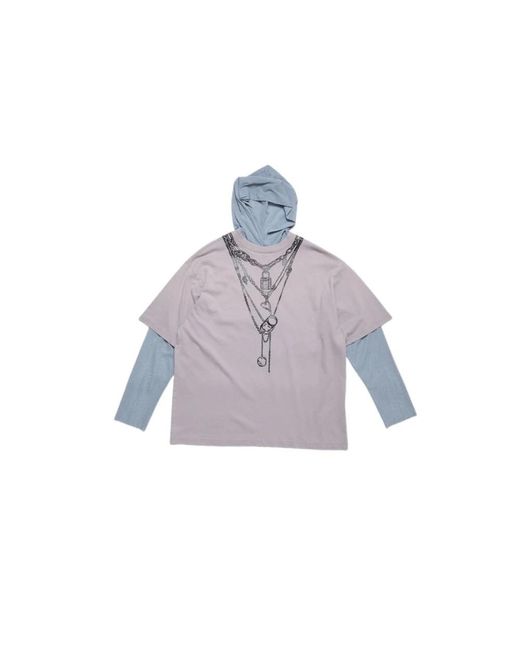 Acne Lässiges baumwoll-t-shirt in verschiedenen farben in Gray für Herren