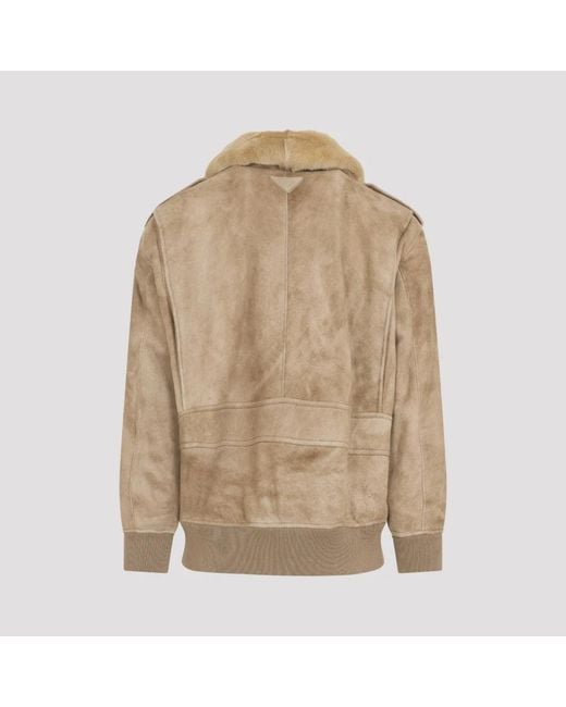 Leather Jackets Prada de color Natural