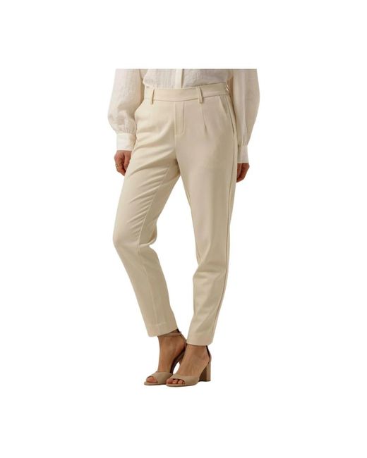 Object Broeken ,Polyester Slim Pantalon Voor Vrouwen in het Natural