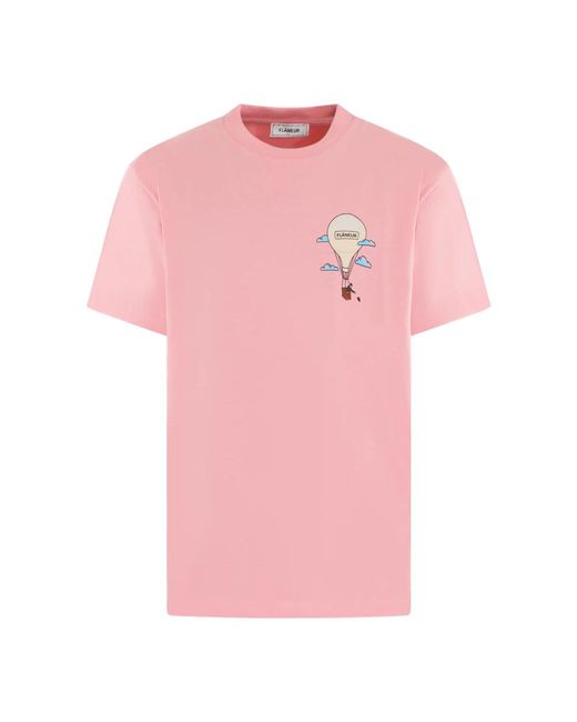 flâneur Aeronautique T-Shirt in het Pink voor heren