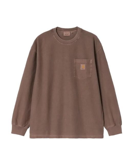 Carhartt Brown Long Sleeve T-Shirts for men
