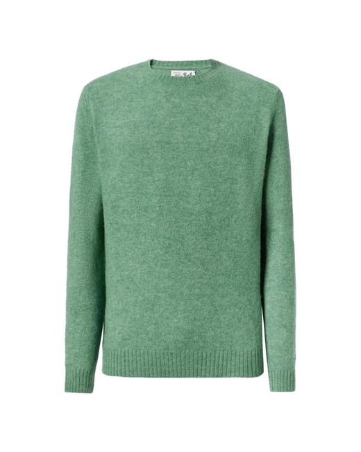 Mc2 Saint Barth Green Round-Neck Knitwear for men