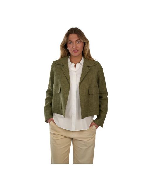 ODEEH Jassen ,Groen ,Katoen Short Boxy Blazer in het Green