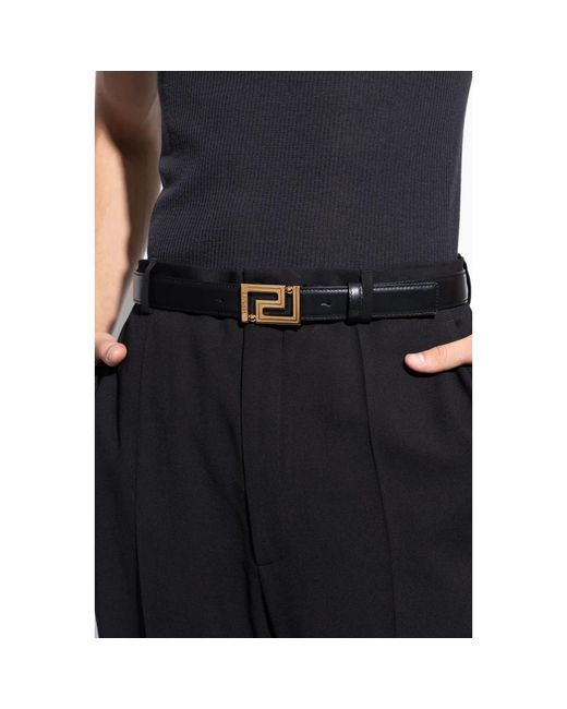 Versace Leder Gürtel in Black für Herren