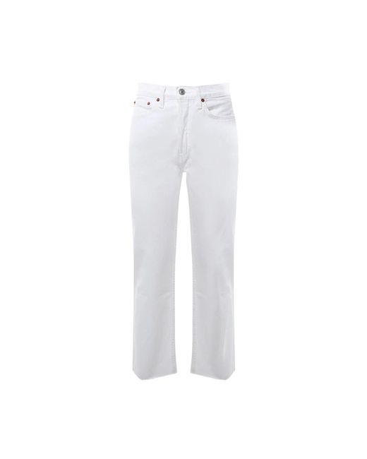 Re/done White Straight Trousers