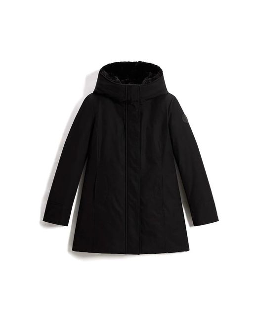 Woolrich Jassen ,Zwart ,Katoen Boulder Faux Fur Parka in het Black
