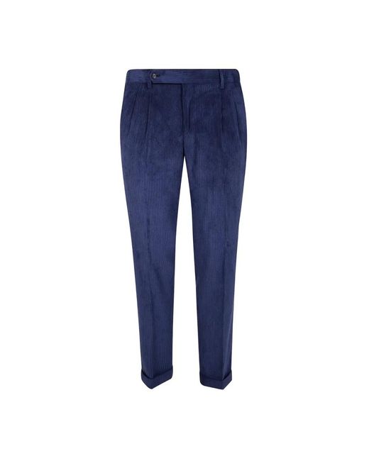 Barba Napoli Blue Slim-Fit Trousers for men