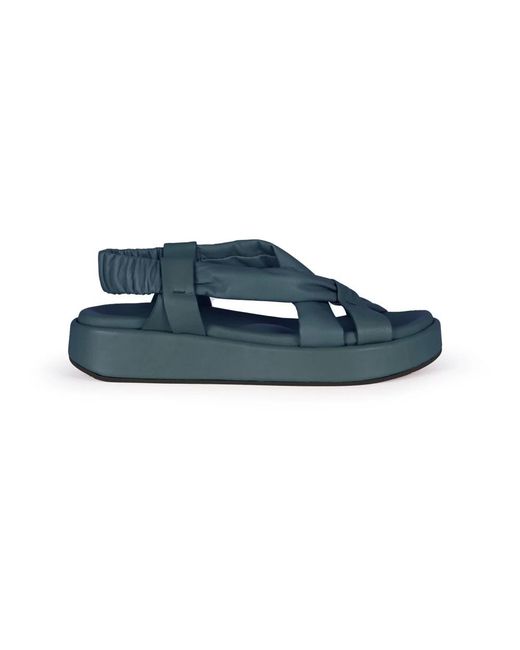Cortana Schoenen ,Groen ,Leer Ocean Platte Sandaal in het Blue