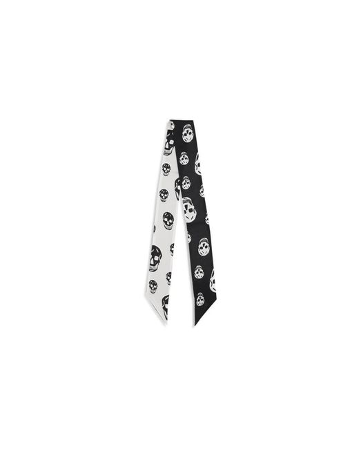 McQueen Black Silky Scarves