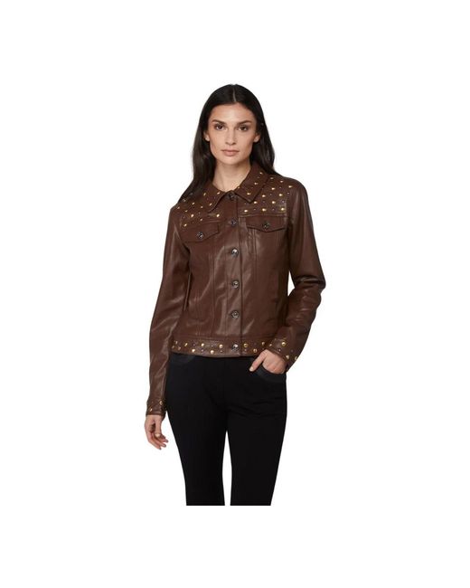 Twin Set Brown Leather Jackets