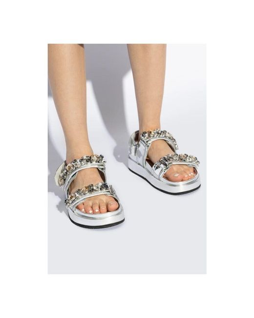 Flat Sandals di Tory Burch in White