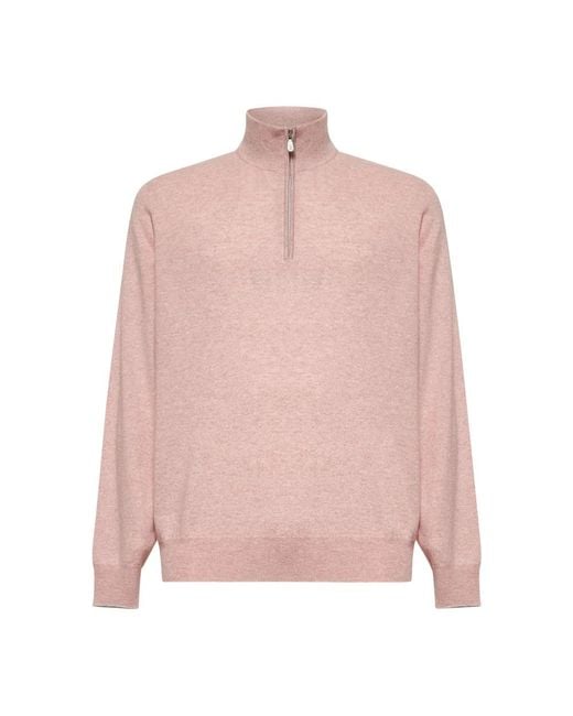 Brunello Cucinelli Pink Cashmere Knitwear for men