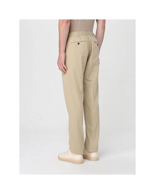 PT Torino Rechte Pijp Gabardine Broek in het Natural voor heren