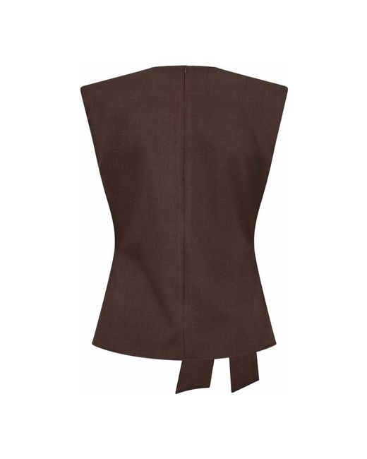 co'couture Brown Sleeveless Tops