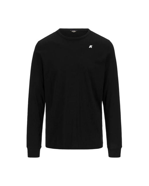 K-Way Black Long Sleeve T-Shirts for men