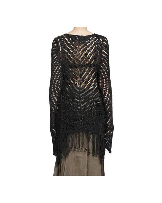 Yehuafan Black Round-Neck Knitwear