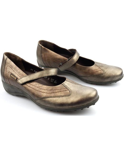 Mephisto Black Bronzefarbener lederschuh mit klettverschluss