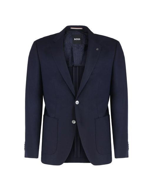 HUGO Klassische Wolljacke Mit Reverskragen in Blue für Herren
