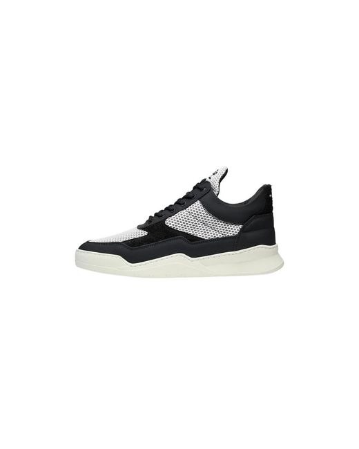 Filling Pieces Black Niedriger Top Ghost Mesh