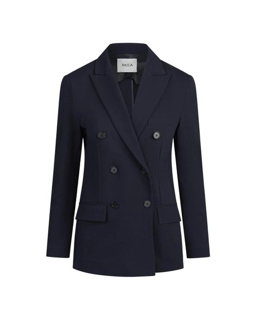 Jucca Dubbelrijige Maatkostuum Blazer in het Blue