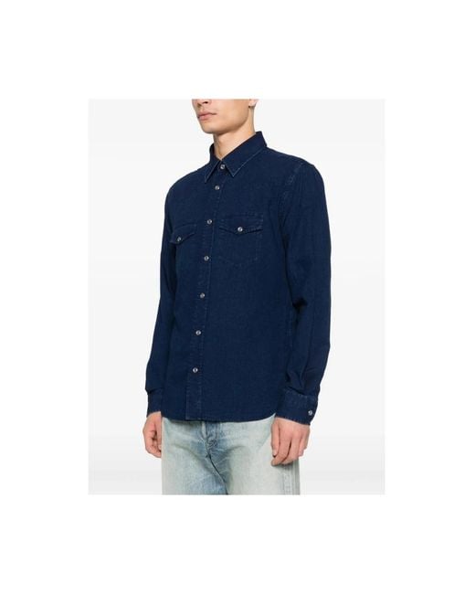 Tom Ford Blue Denim Shirts for men