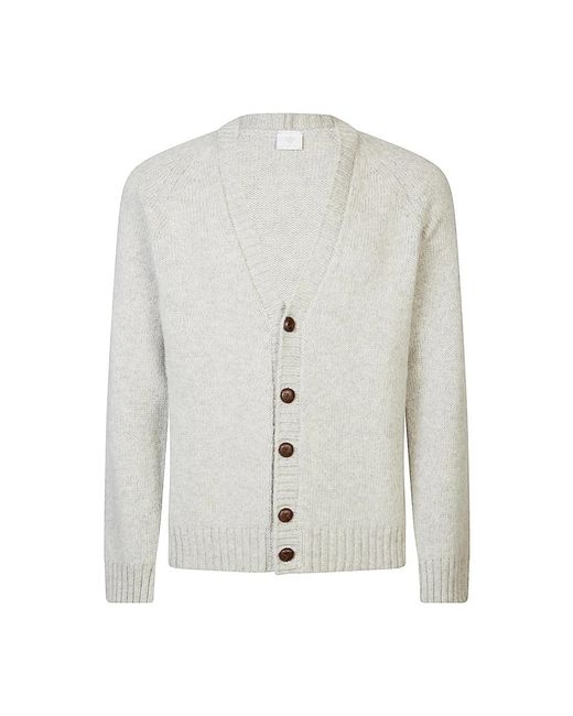 Eleventy Truien & Vesten ,Grijs ,Wol Raglan Cardigan Van Fijne Wol in het White voor heren