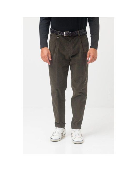 Paolo Pecora Grüne cordhose regular fit in Black für Herren