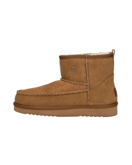 Warmbat Schoenen ,Bruin ,Wol Wallaby Enkellaarsjes in het Brown