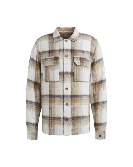 Cast Iron Slub Check Overshirt Langarmhemd in Gray für Herren