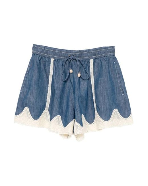 Zimmermann Korte Broeken ,Blauw ,Short Shorts in het Blue