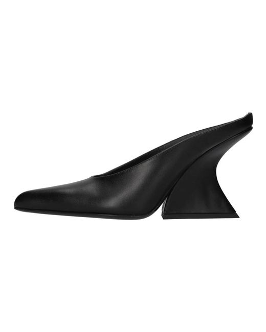 Mugler Black Leder-Mules