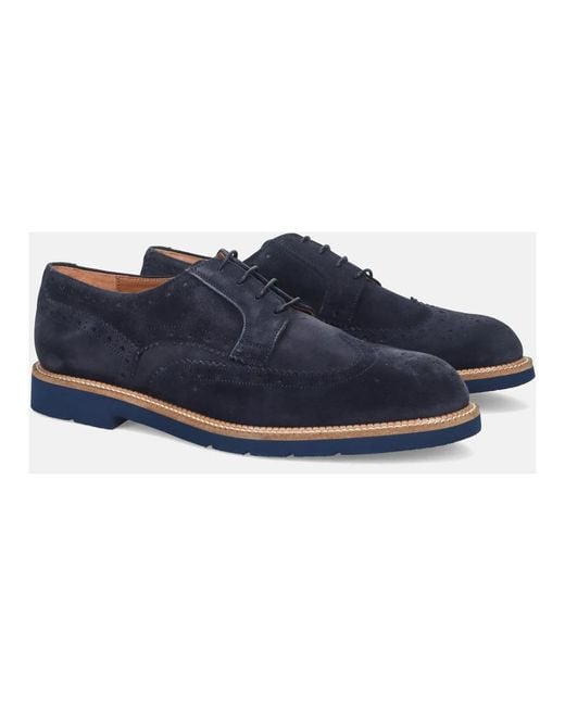 Sangiorgio Blue Laced Shoes for men