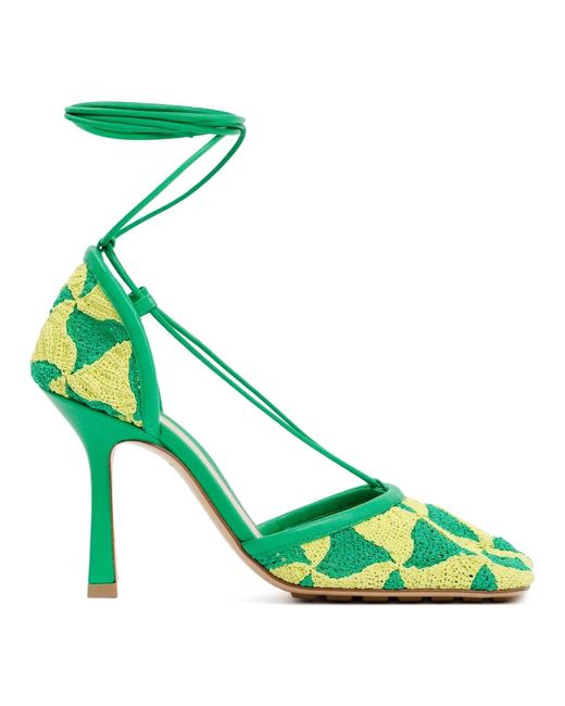 Bottega Veneta Green Stretch sandalen in kiwi parakeet