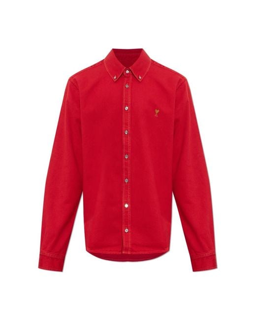 AMI Red Denim Shirts for men