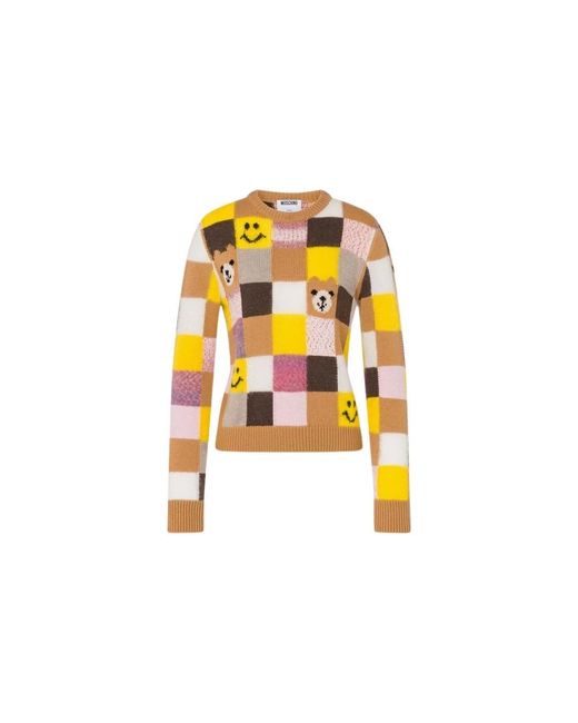 Moschino Yellow Round-Neck Knitwear