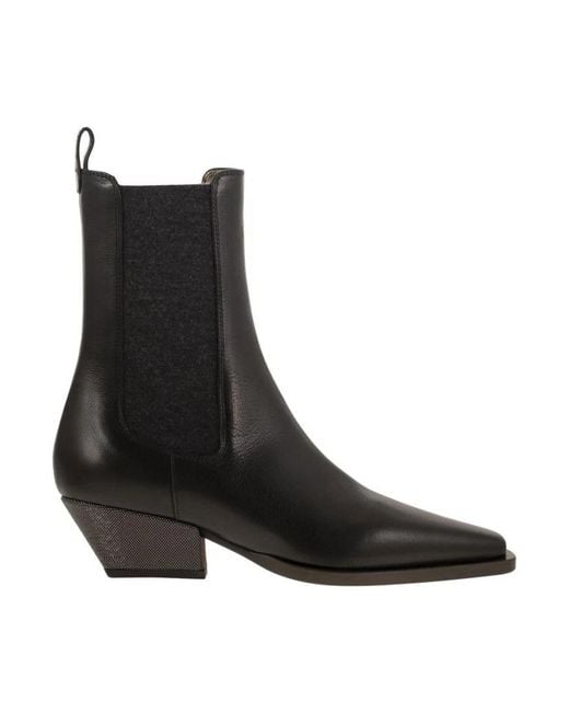 Brunello Cucinelli Black Cowboy Boots