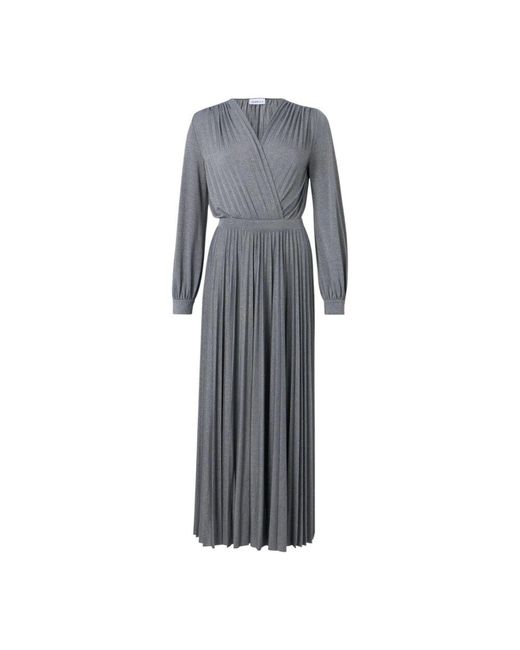 Marella Gray Graues Gekreuztes Lurex-Kleid