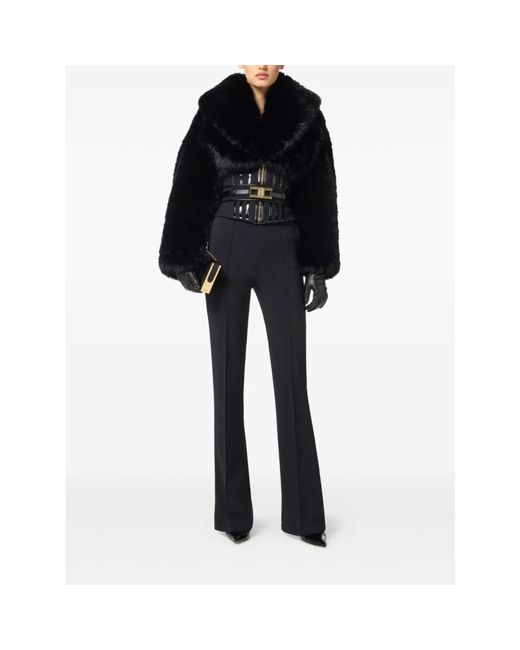 Elisabetta Franchi Wide Trousers in het Black