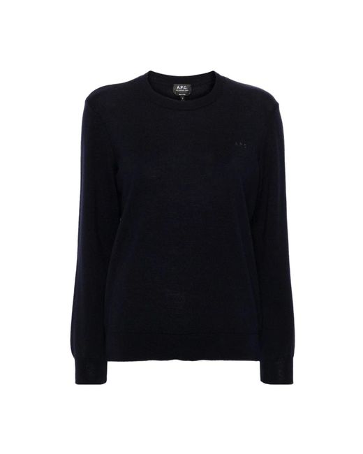 Round-Neck Knitwear A.P.C. de color Black