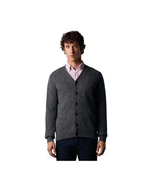 Brooks Brothers Truien & Vesten ,Grijs ,Wol Shetland Wool Cardigan in het Black voor heren
