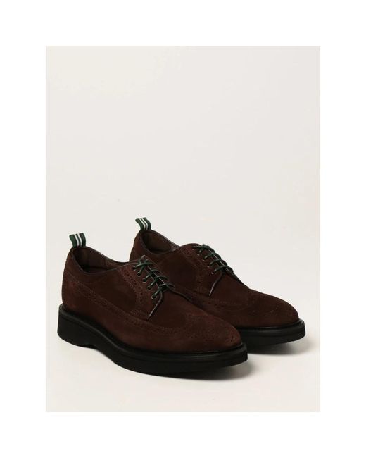 Green George Brown Laced Shoes for men